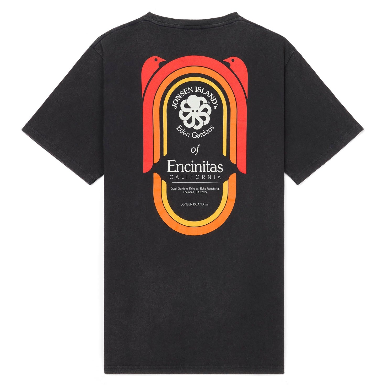 JONSEN ISLAND TEE-SHIRT CLASSIC ENCINITAS Black f/o à plat vue dos