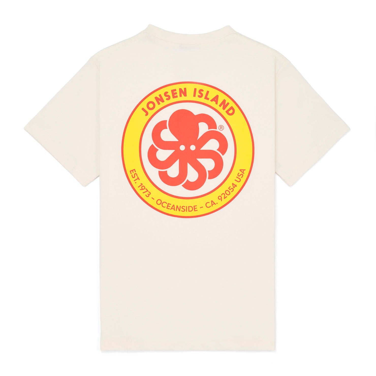 tee shirt enfant jonsen Blanc vue à plat logo poulpe