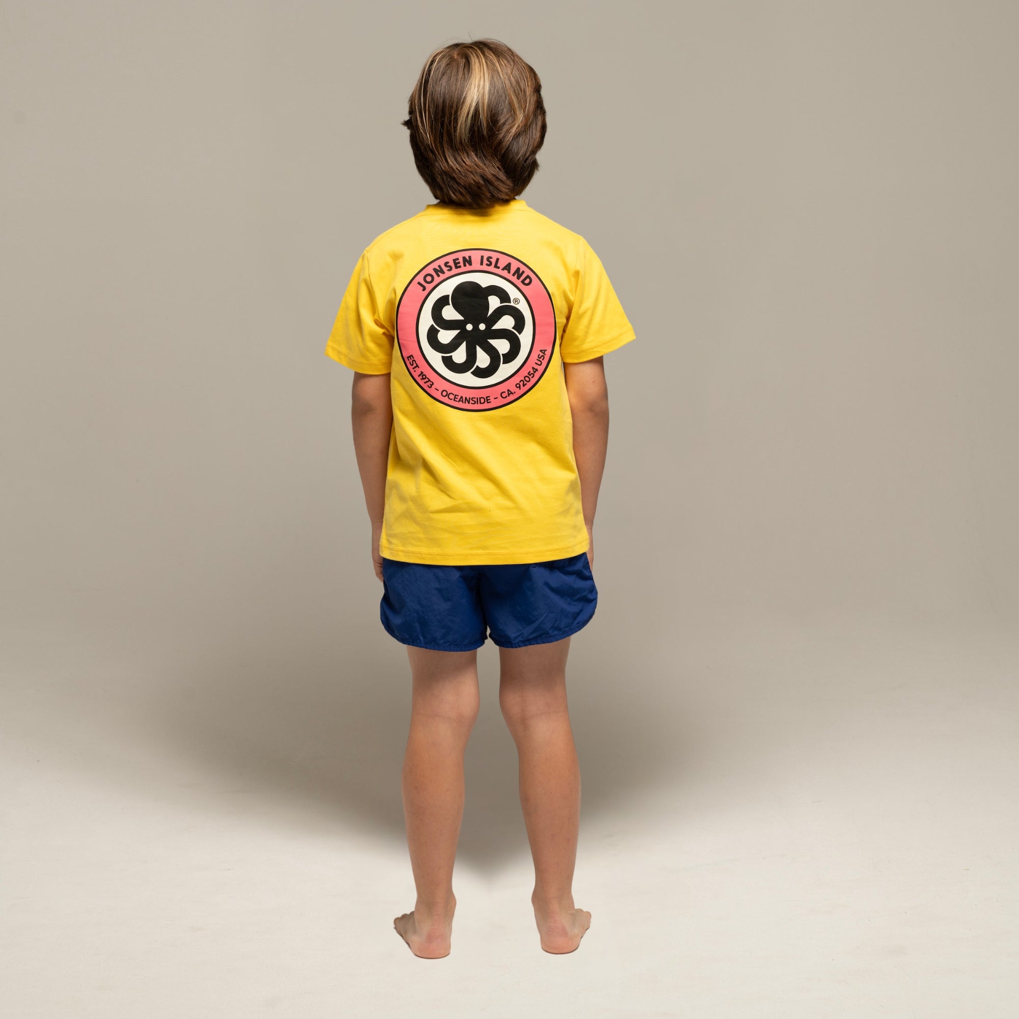 JONSEN ISLAND TEE-SHIRT CLASSIC KID AUTHENTIC Yellow porté style surfwear