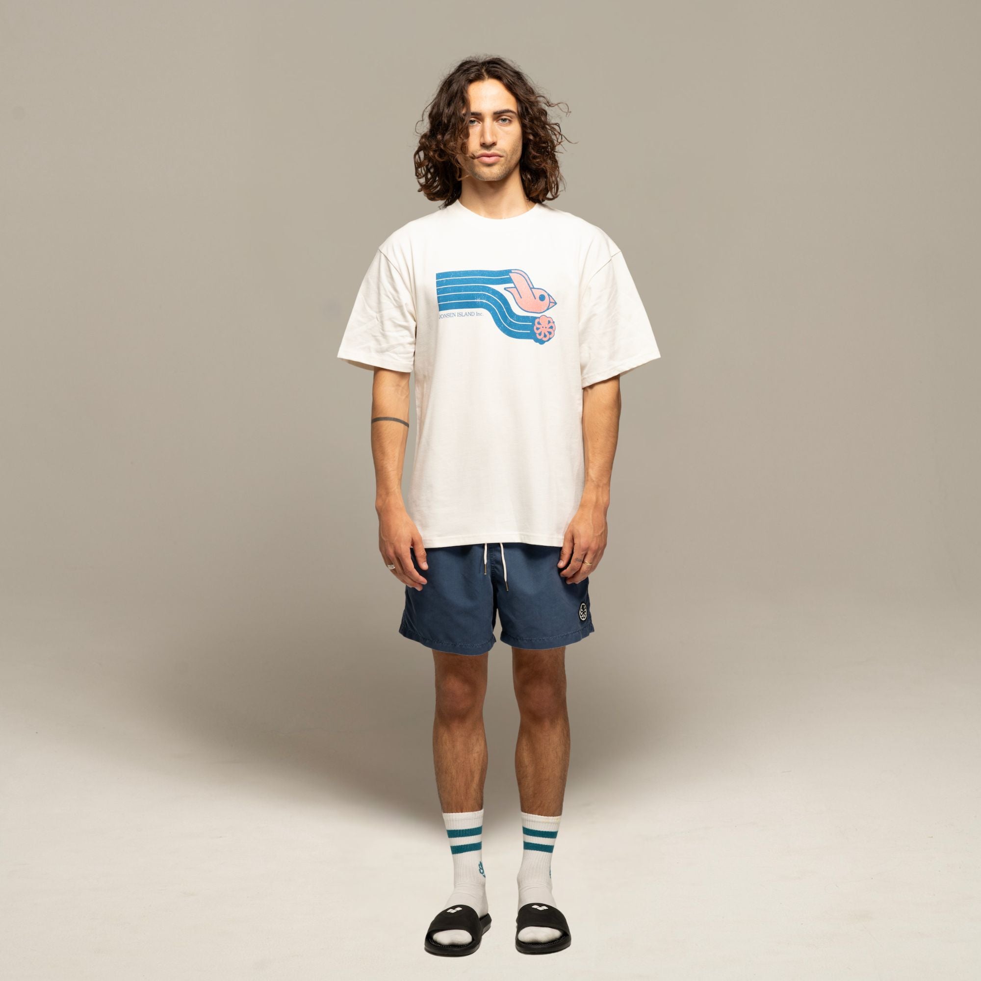 JONSEN ISLAND TEE-SHIRT CONFORT FAST BIRD White détail logo