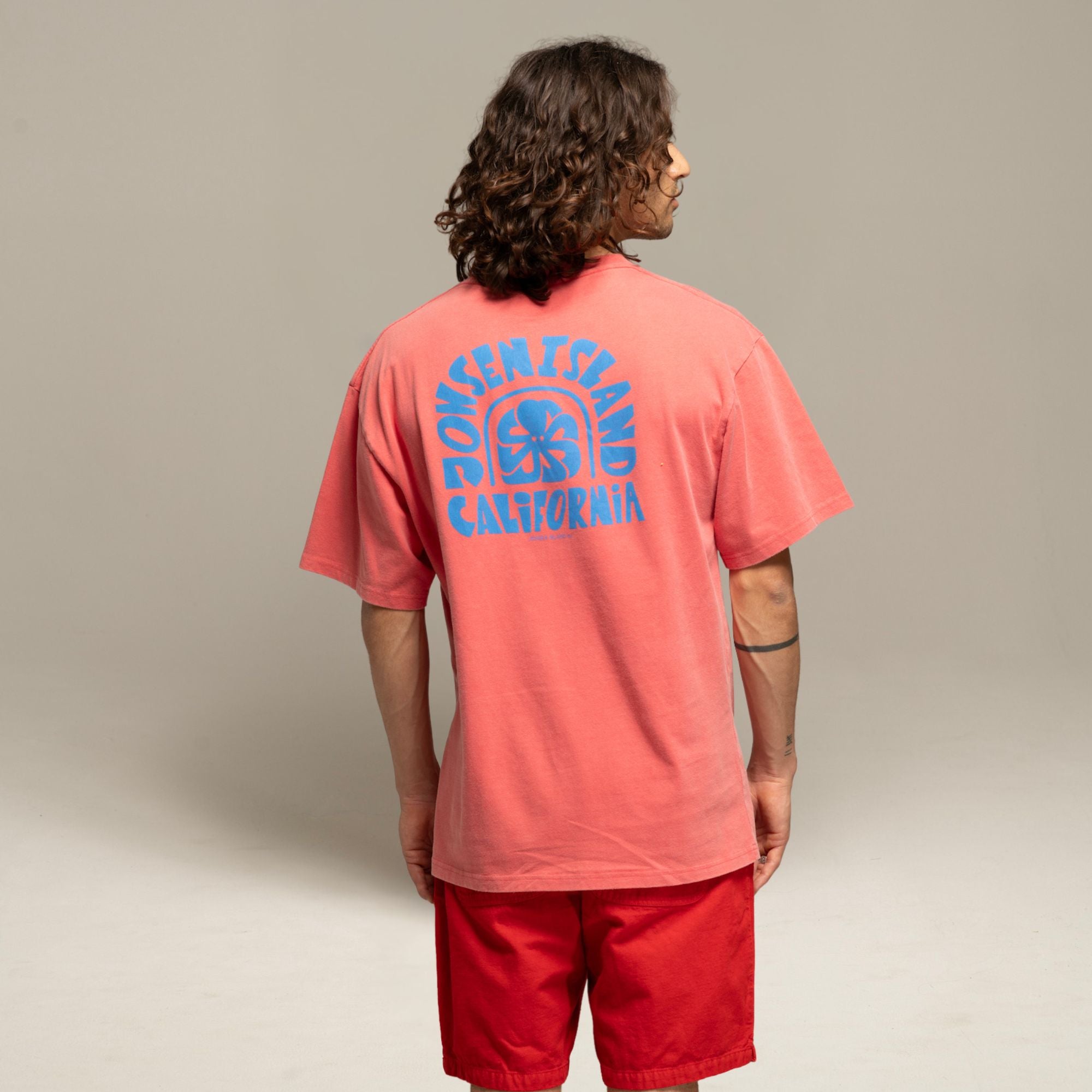 JONSEN ISLAND TEE-SHIRT CONFORT FAT LETTERS Red f/o portée vue logo