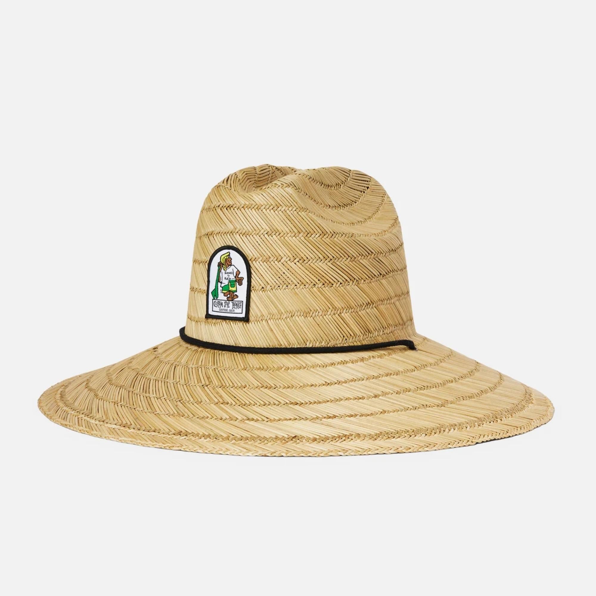 chapeau paille beige avec grands rebords protecteur de soleil