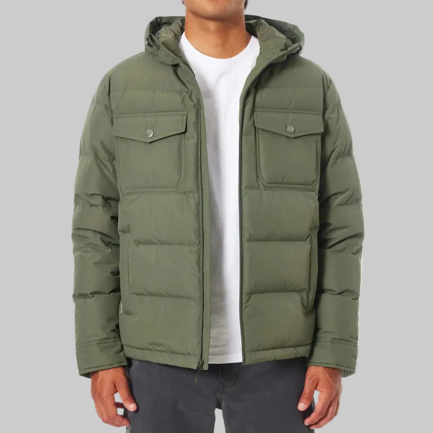 doudoune homme en duvet kaki katin portée vue de face