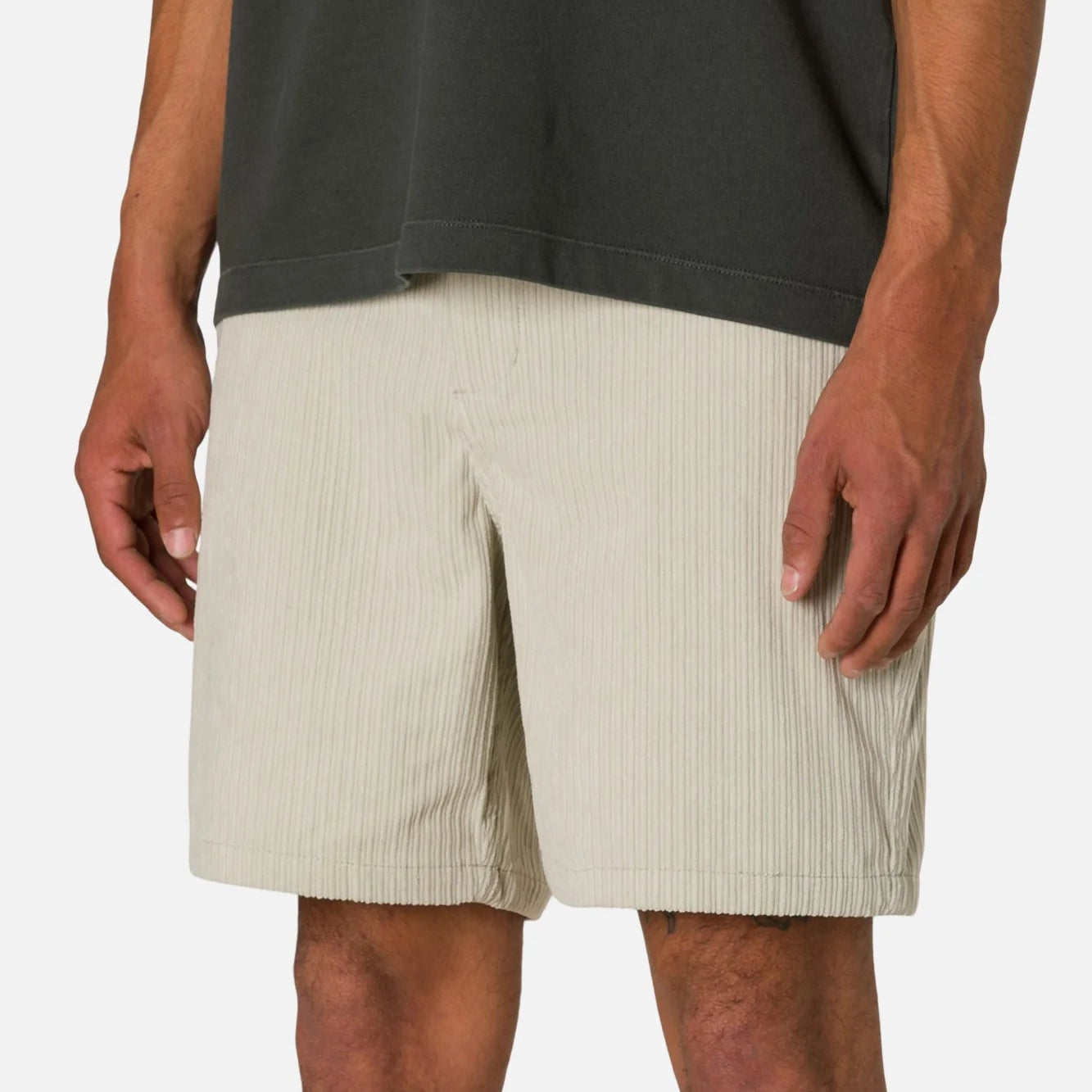 bermuda homme katin kenneth beige velours cotele vue face