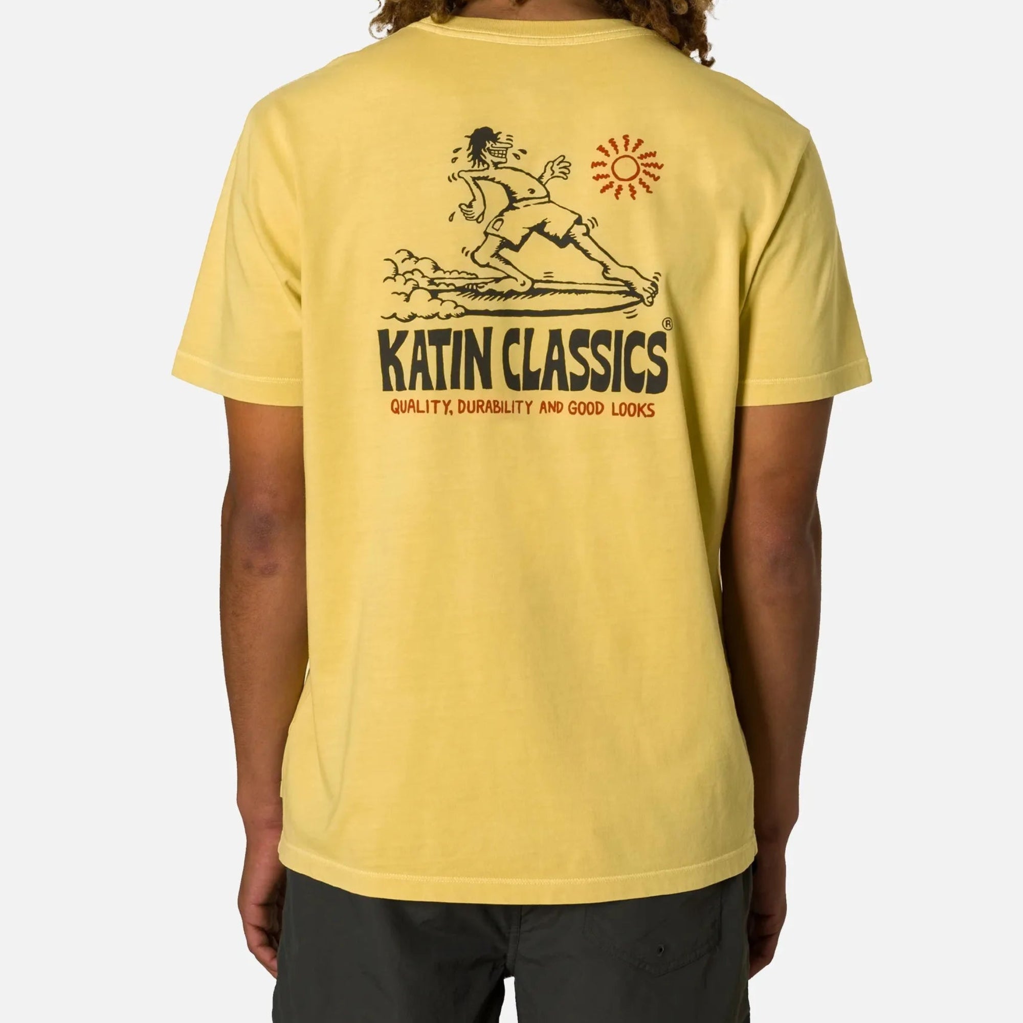 KATIN TEE SHIRT CONEJO Yellow porte par homme vue de dos Massilia Surf Shop