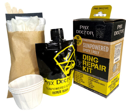 contenu de la boite phix doctor kit réparation pour planche de surf