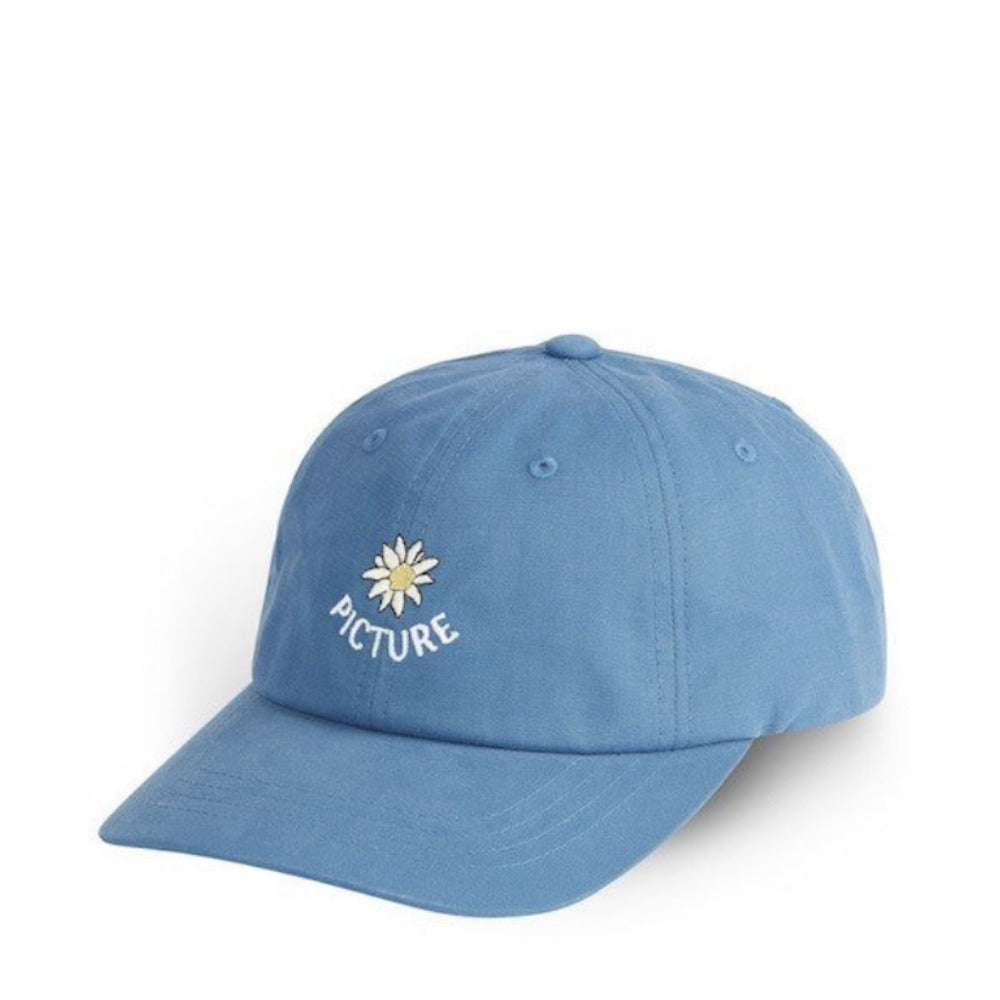 casquette bleue picure atzan avec fleur brodee