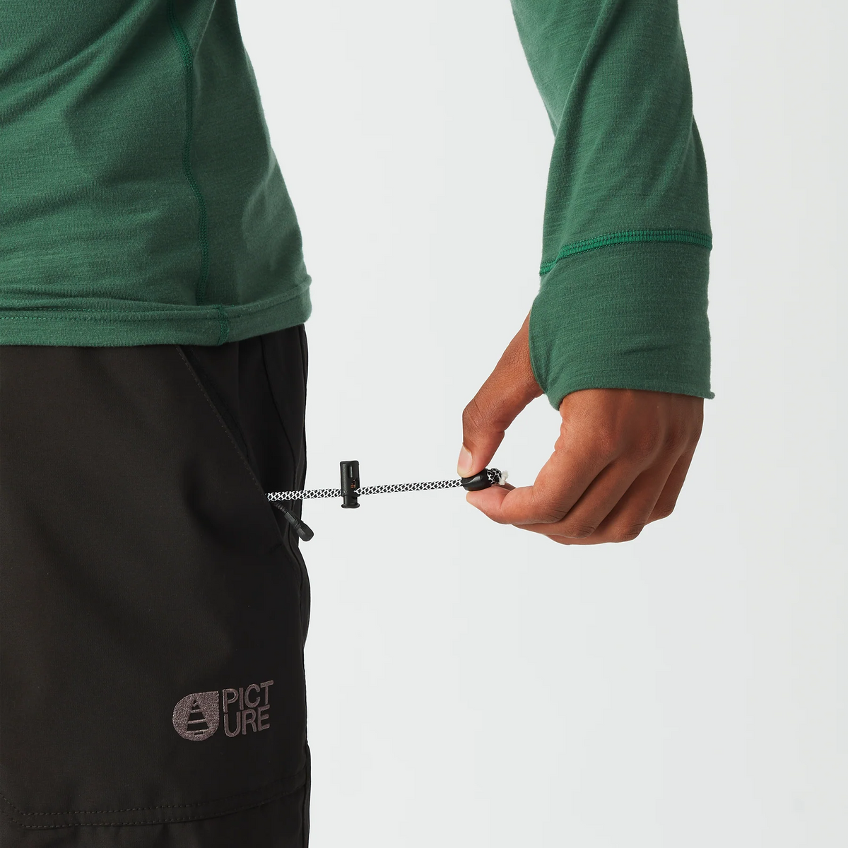 Réglage latéral de la taille du pantalon Picture Plan Pants Black avec système de serrage