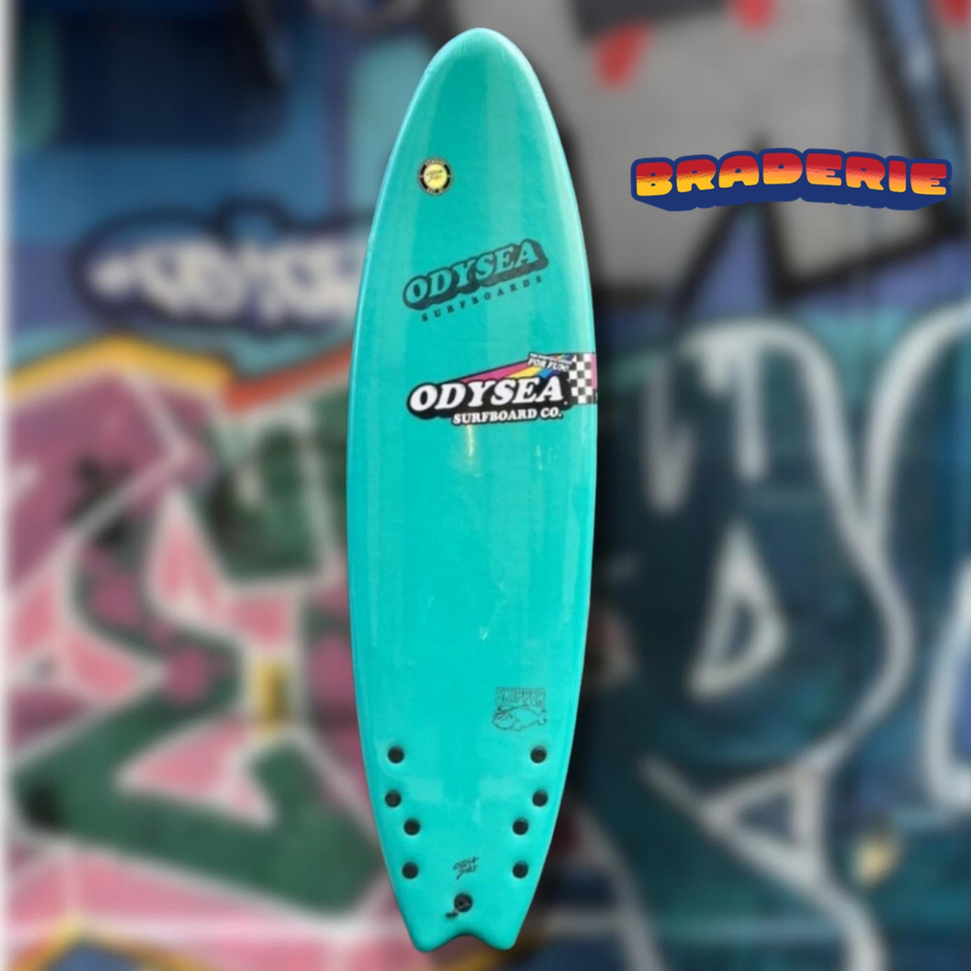 planche de surf catch surf skipper quad 6 6 verte vue de face