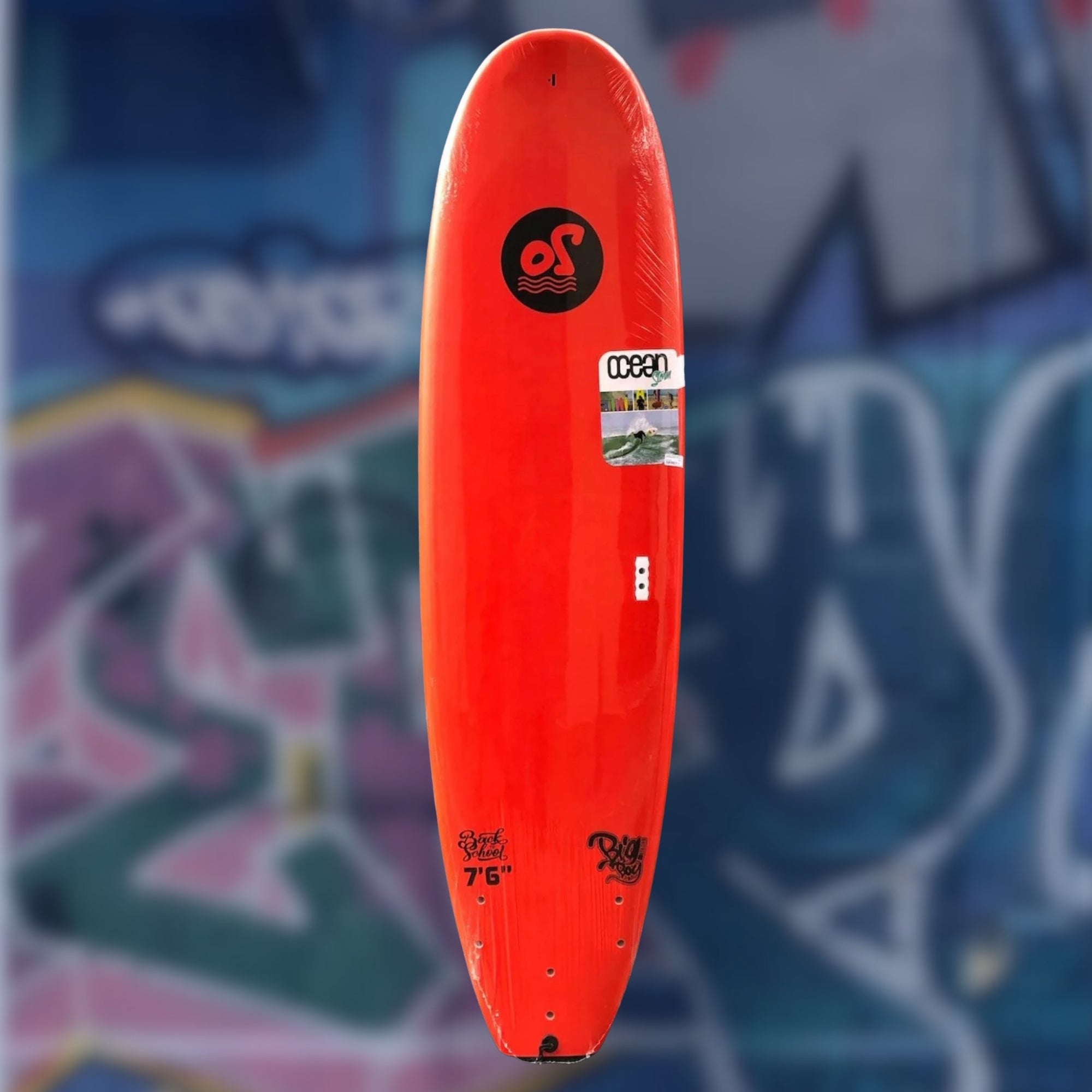 planche de surf adulte en mousse rouge vue de face