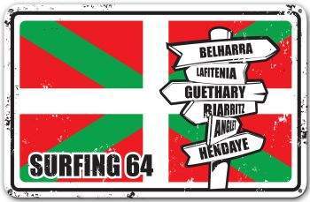 PLAQUE ALUMINIUM DECORATIVE SURFING 64