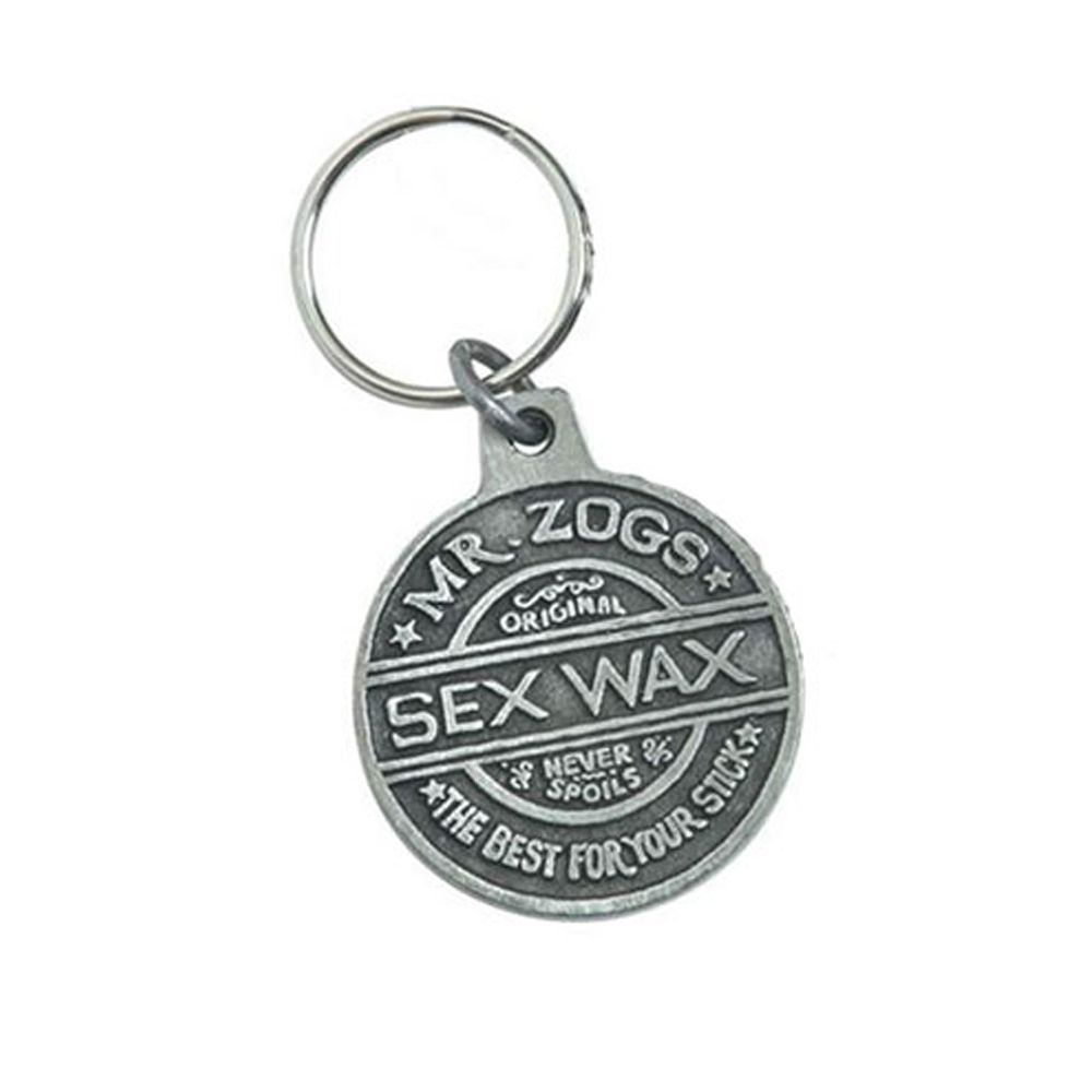porté clefs métallique gris inscription mr zogs sex wax