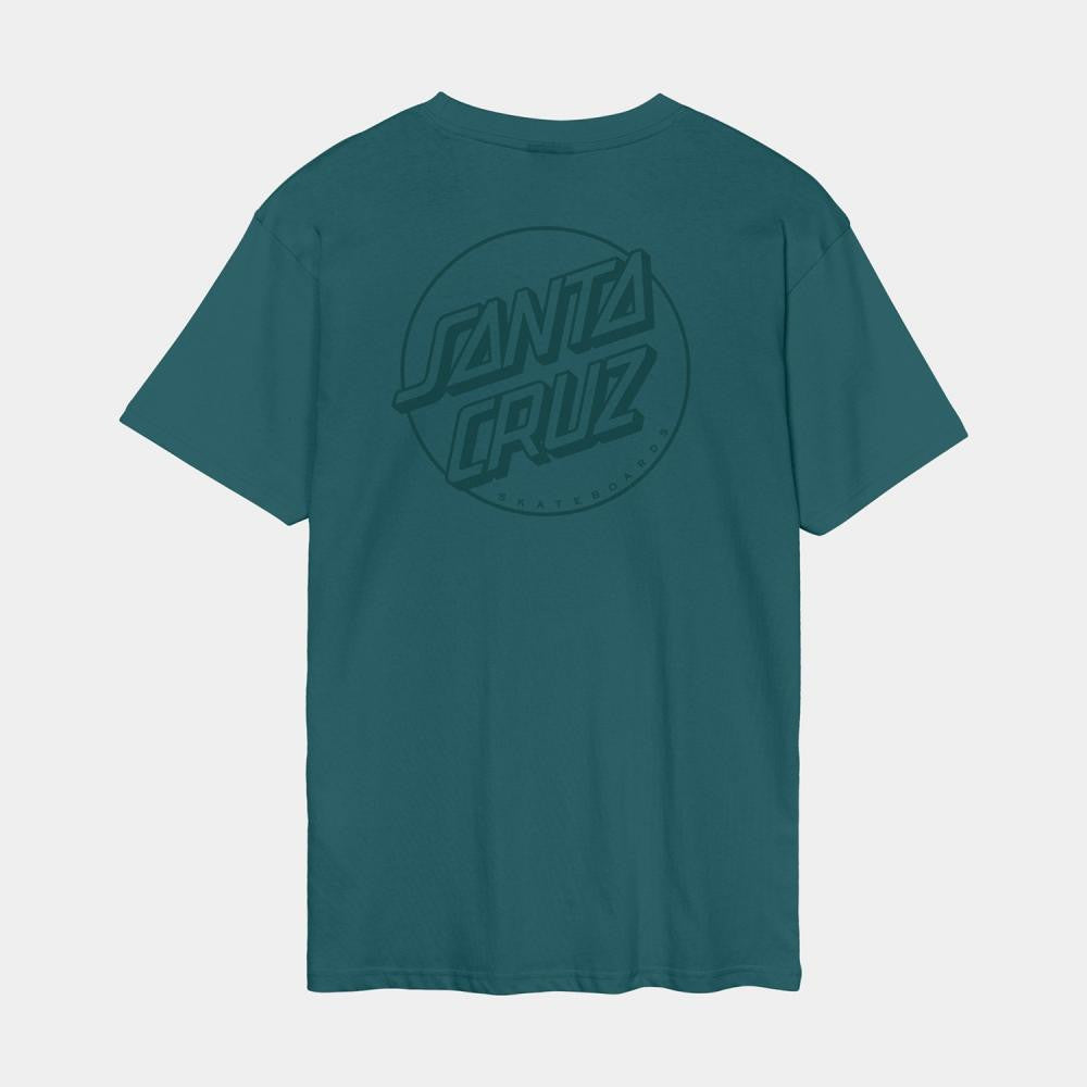 t-shirt santa cruz vert unisexe avec logo dos rond ton sur ton unisexe