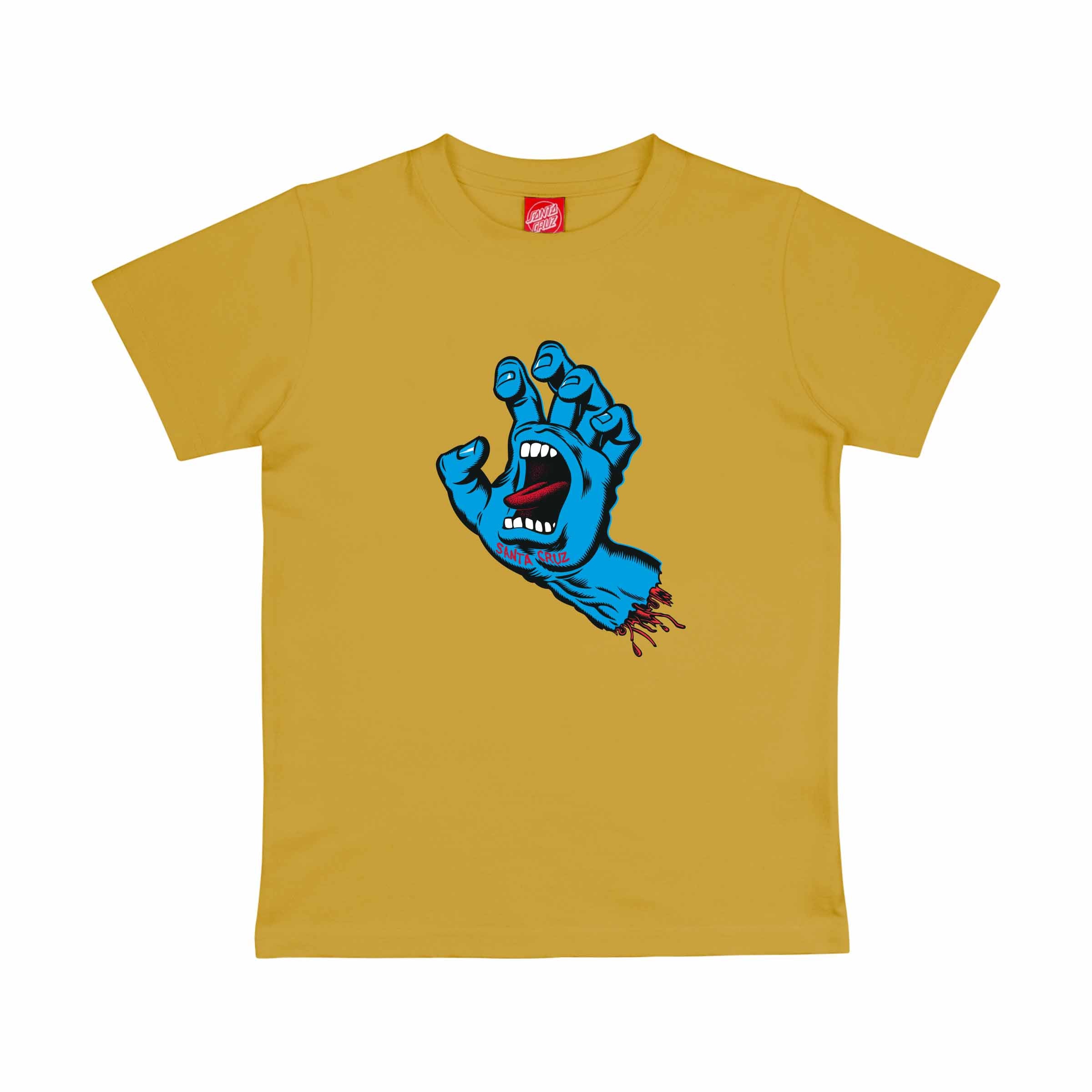 SANTA CRUZ YOUTH T-SHIRT SCREAMING HAND Mustard