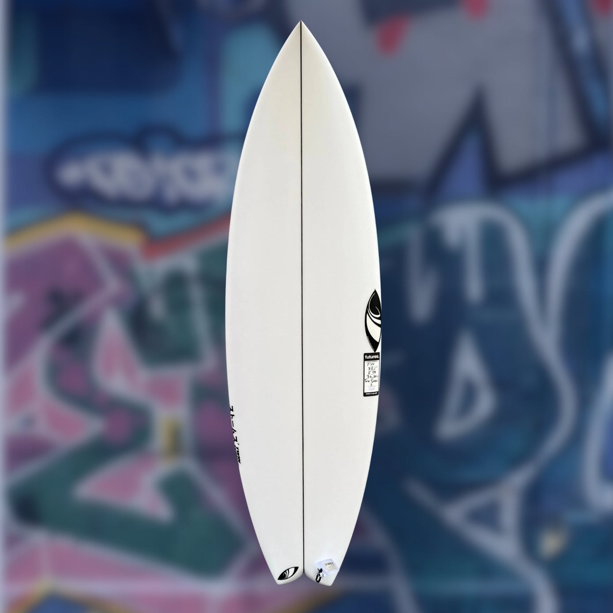 shortboard twin blanc 5'11" vue de face shapeye