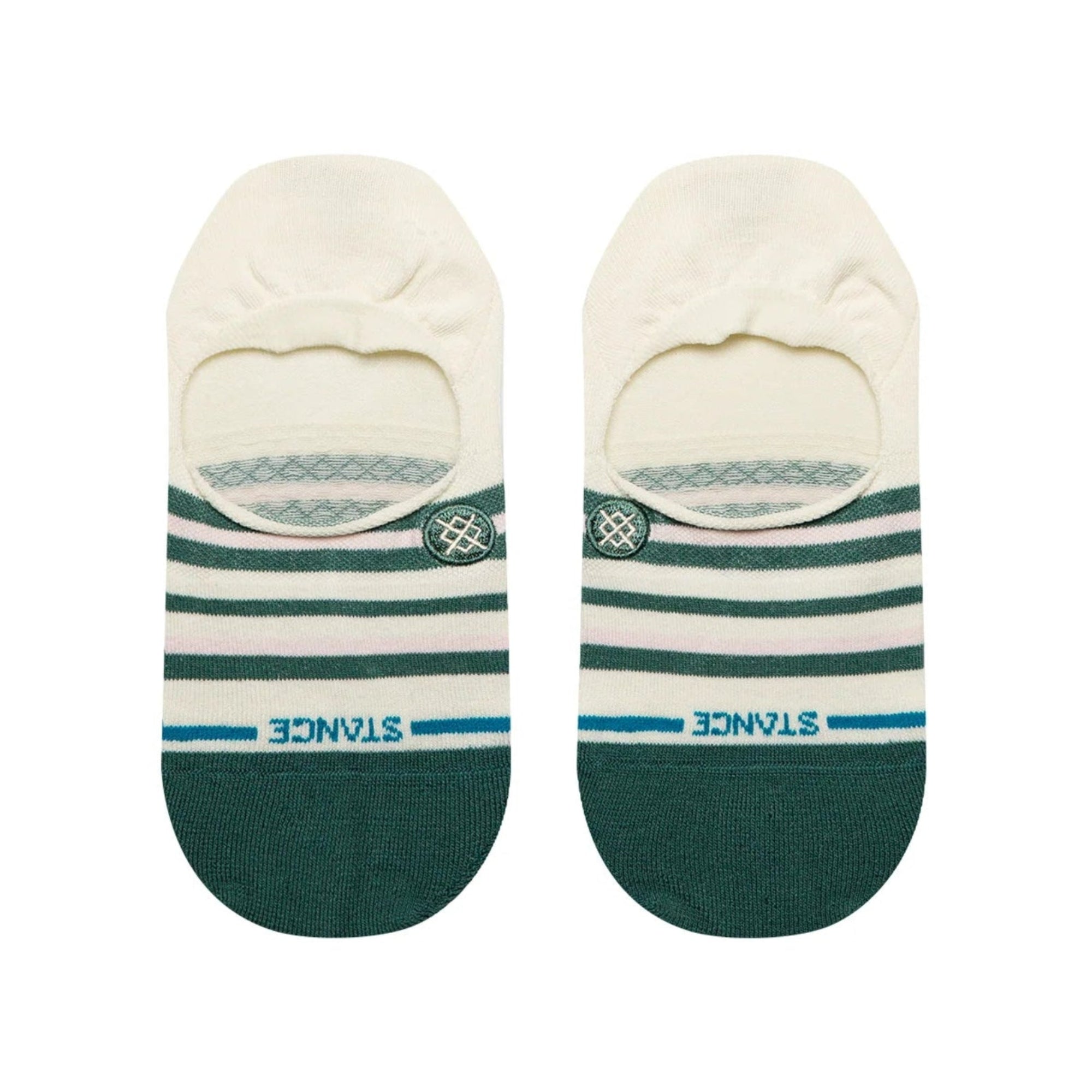 stance chaussette sock invisibles blanche rayée verte mia