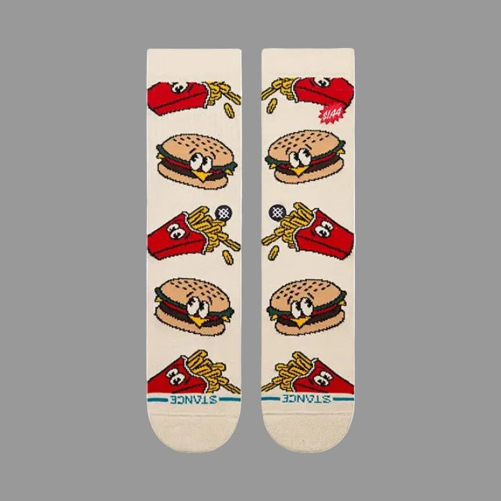 STANCE CHAUSSETTES COMBO MEAL CREW tan vue de face