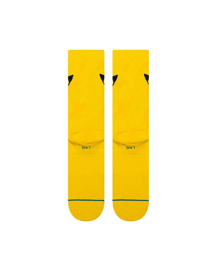 STANCE CHAUSSETTES PIKACHU BOLT CREW yellow vue de dos amorti moyen