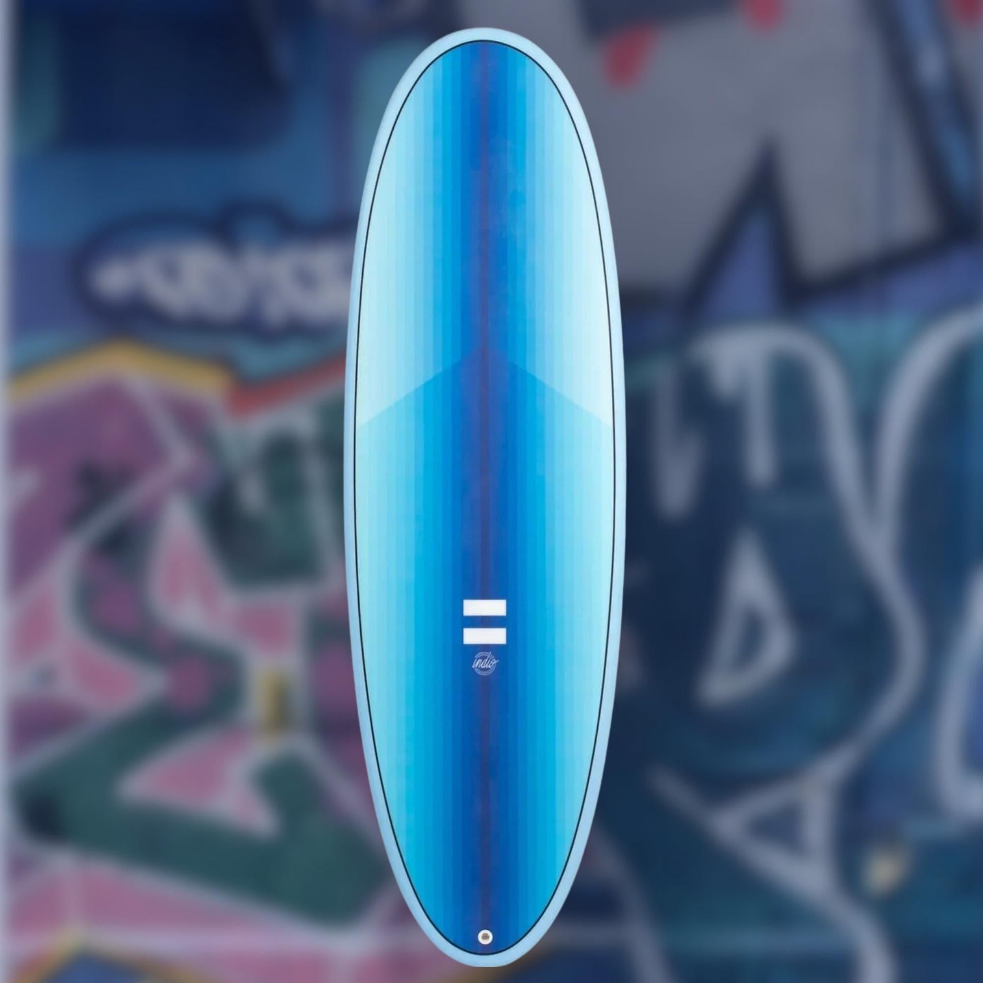 planche de surf rayee bleue longueue 6'6" vue dessus