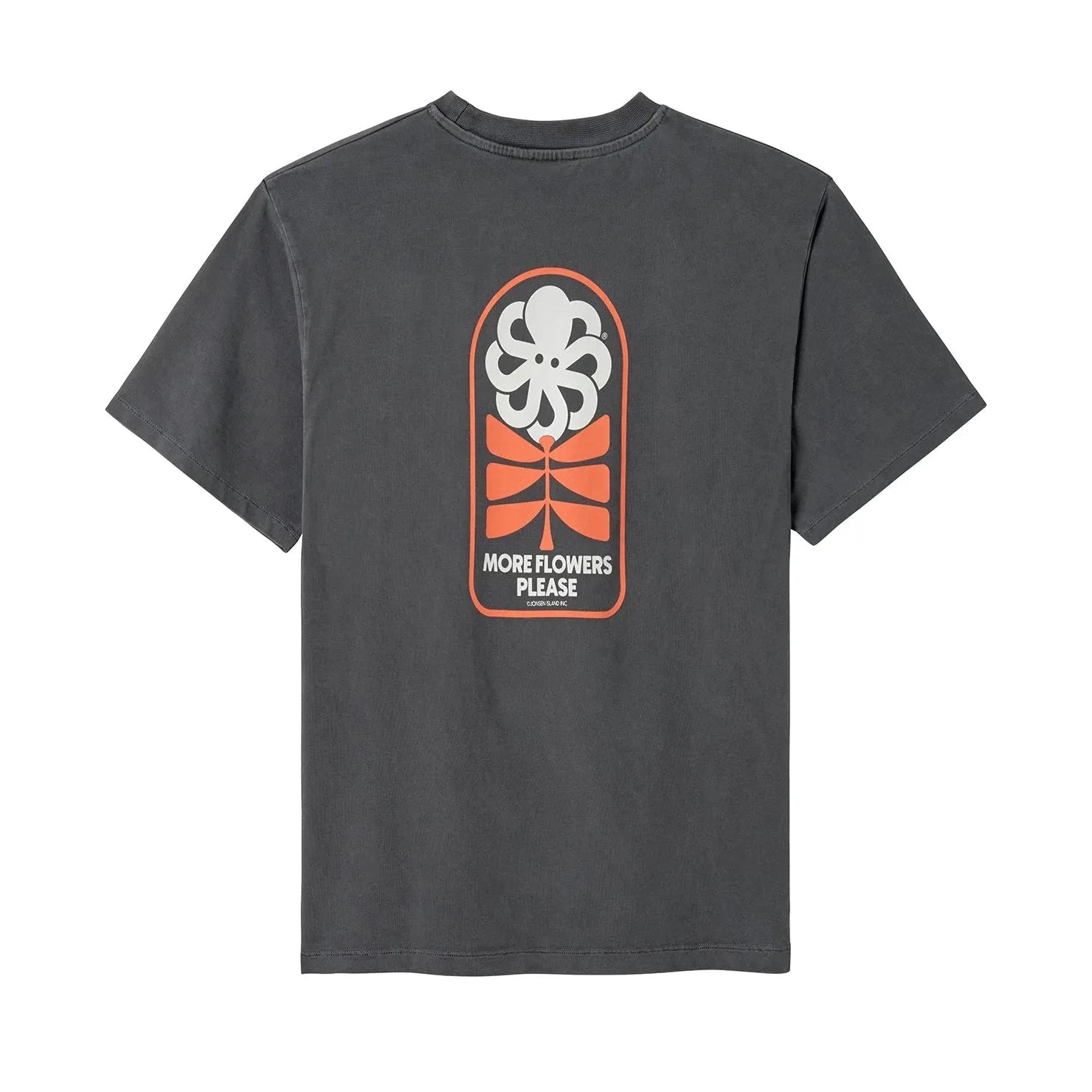 tee shirt jonsen femme noir vue de dos avec dessin poulpe et fleur roue et blanc