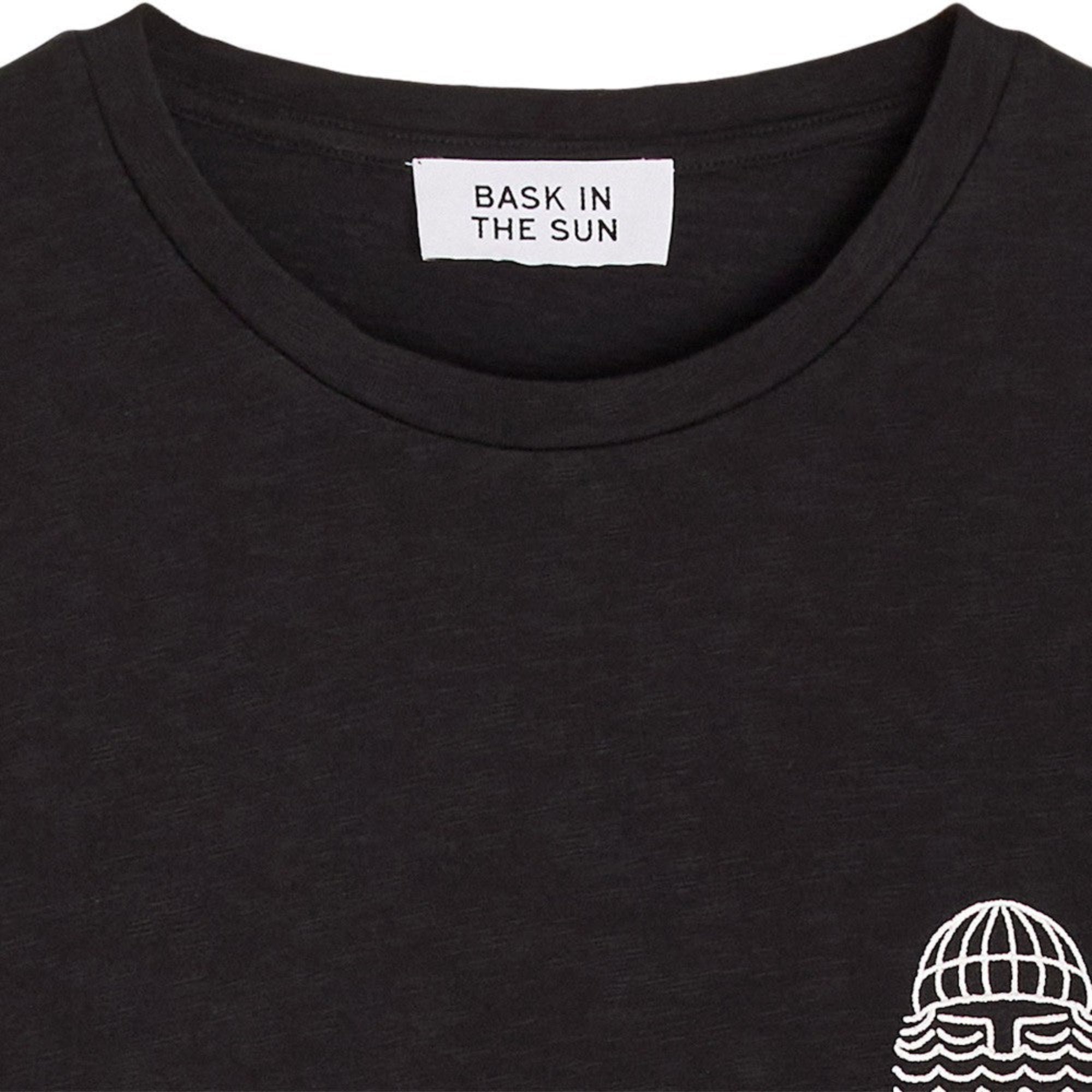 Col tee-shirt Bask in the Sun noir coton bio
