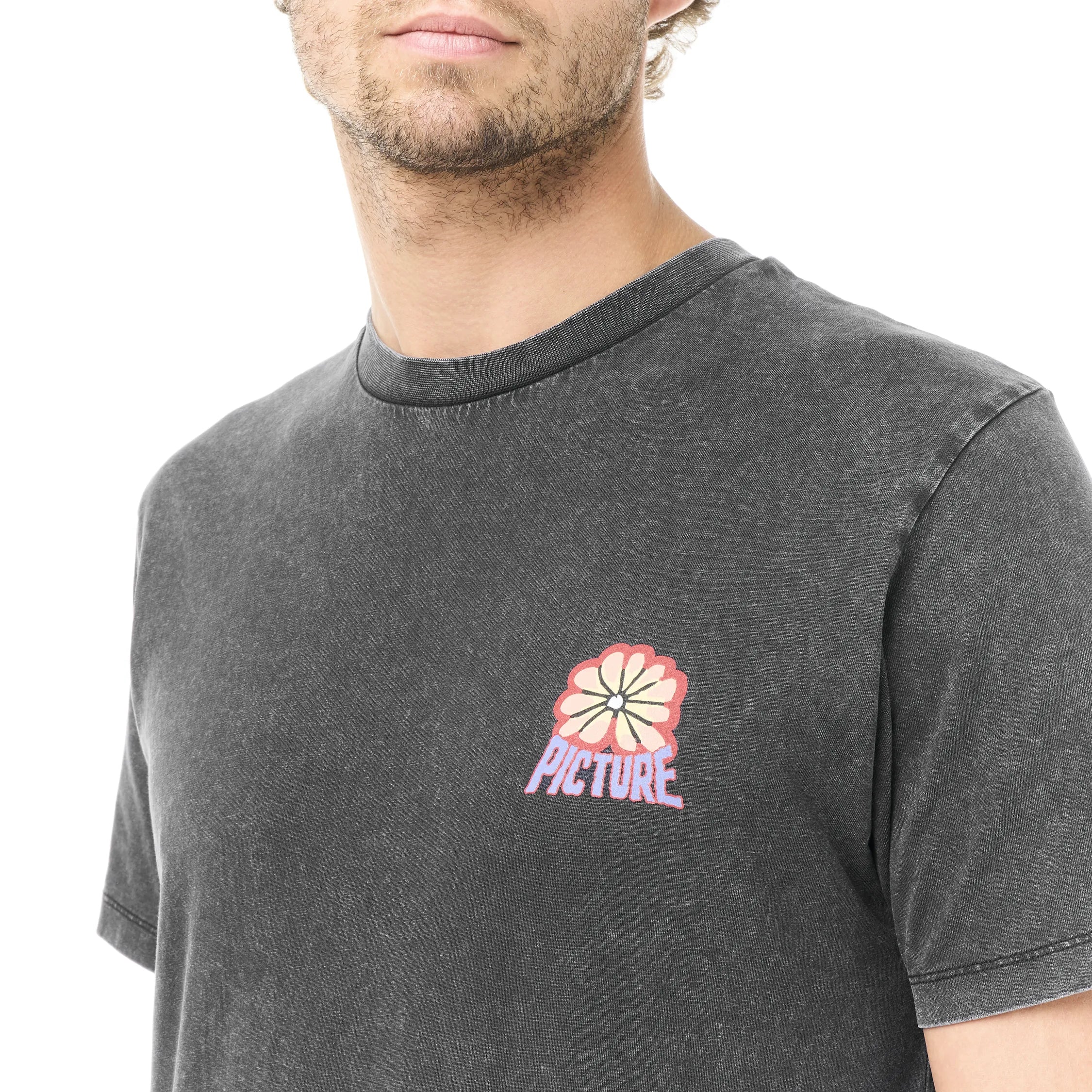PICTURE T-SHIRT KARO Black Washed