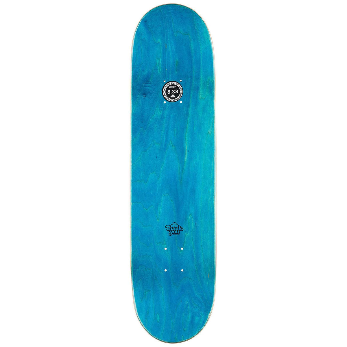 vue de dessus skate bleu avec trame de bois visible