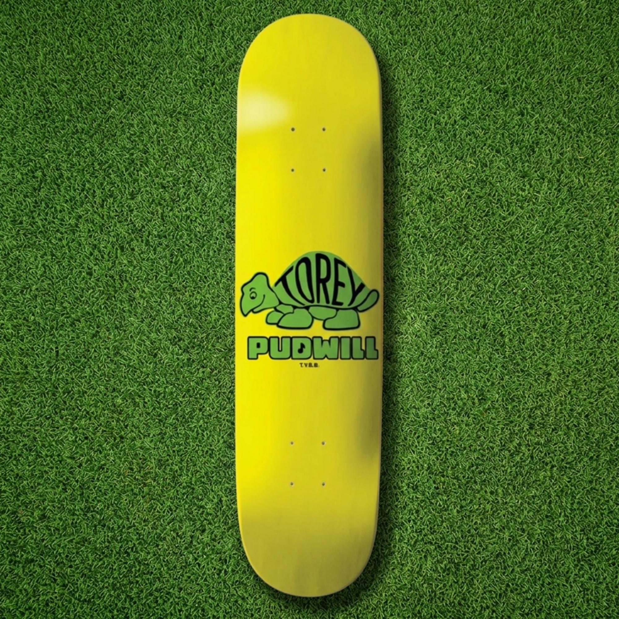 Plateau de skate Thank You Torey Pudwill 8.5 pouces jaune sur fond vert