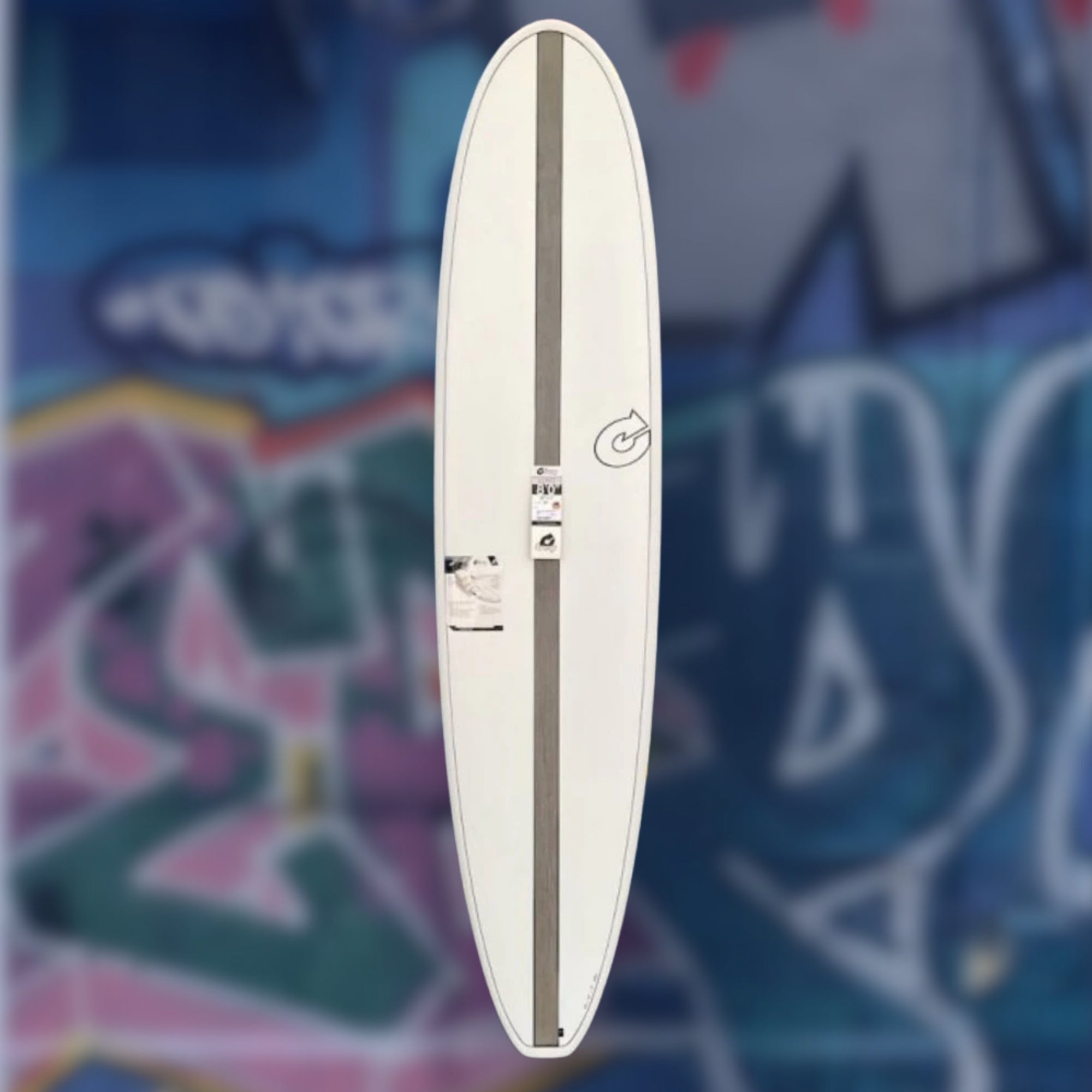 longboard surf solide torq blanc 8'0" bande noires centrales