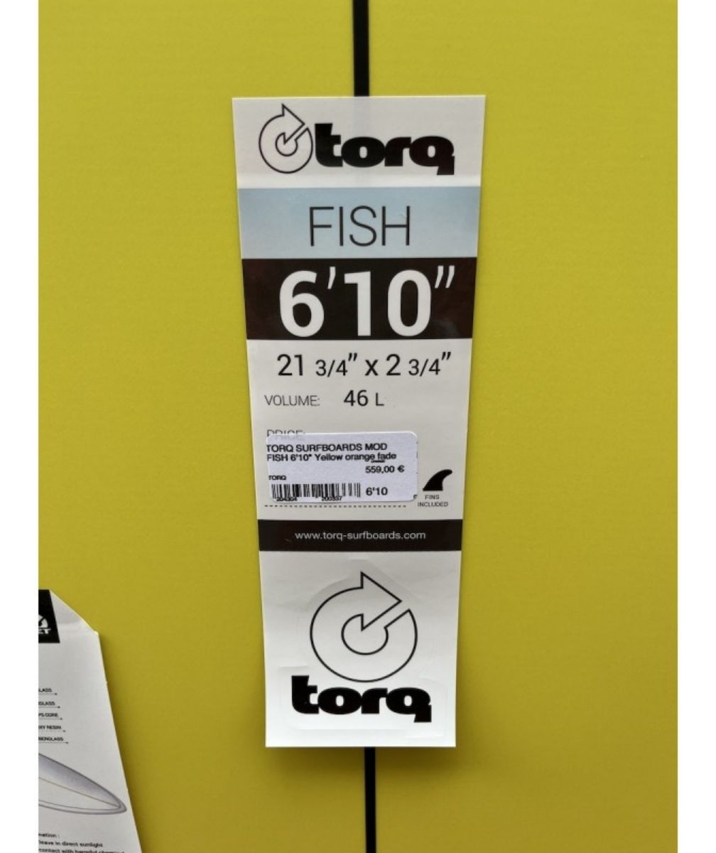 TORQ SURFBOARDS MOD FISH 6'10" Yellow orange fade