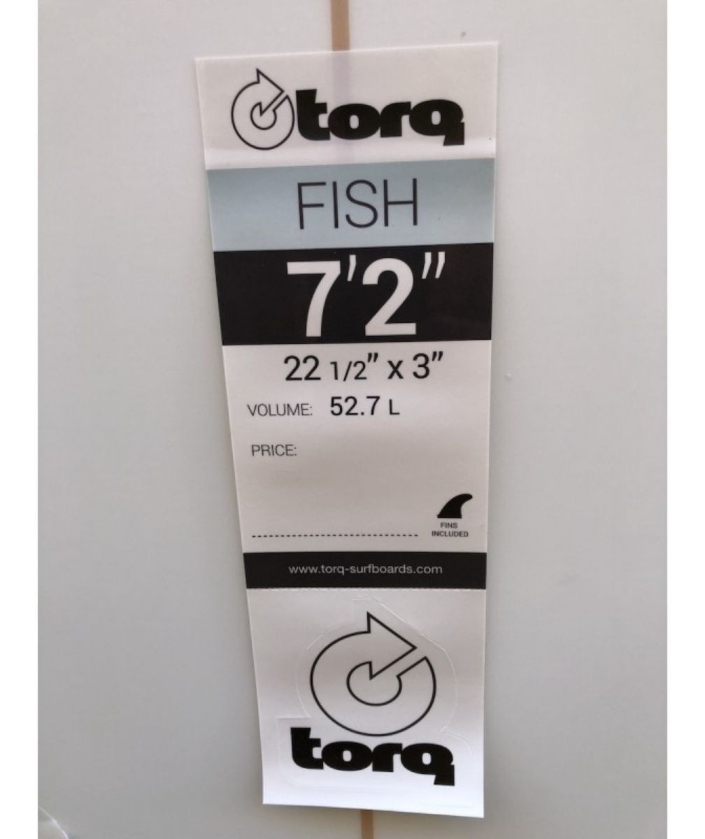 TORQ SURFBOARDS MOD FISH 7'2" White seagreen