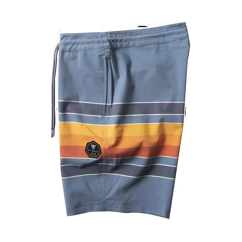 boardshort bleu avec poche vue de cote vissla