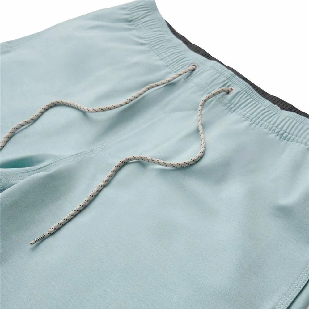 boardshort homme court bleu avec cordon de serrage sans filet