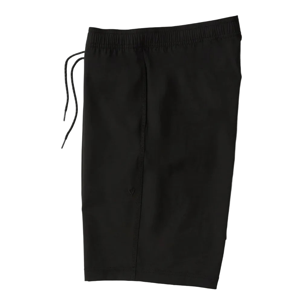 borshort homme noir long vue de coté taille élastique