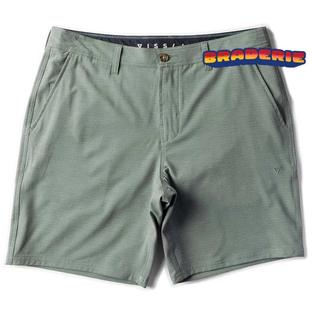 short hybride vert pour enfant vissla vue de face