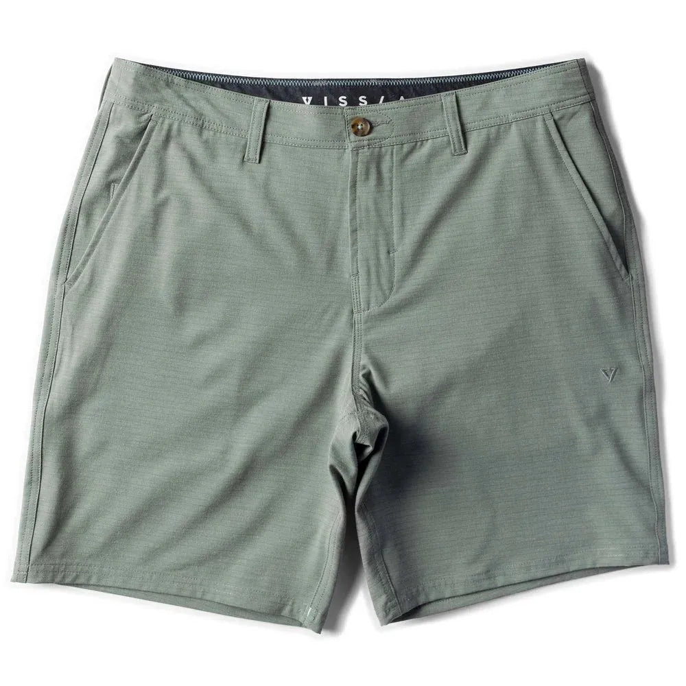 short hybride vert pour enfant vissla vue de face