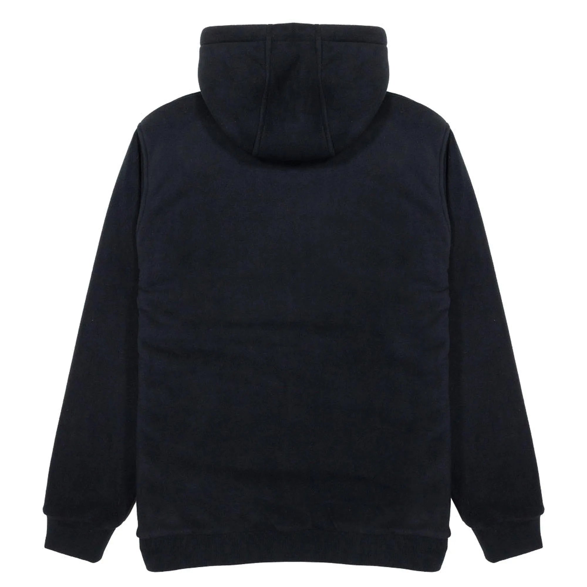 hoodie homme zippé noir vissla polar flanel avec capuche en polaire vue de dos