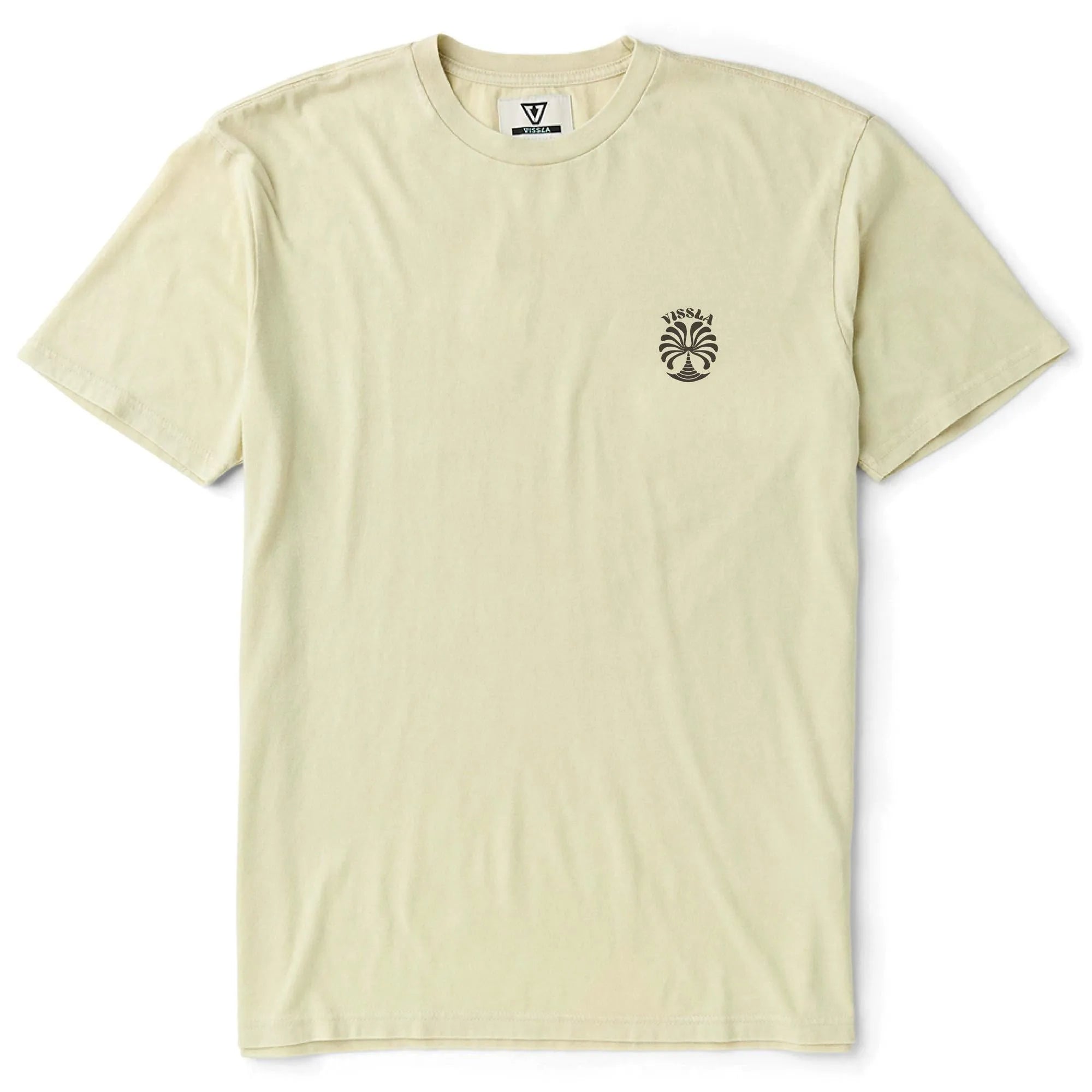 tee shirt homme blanc cassé manches courtes vissla col rond logo coeur vue de face