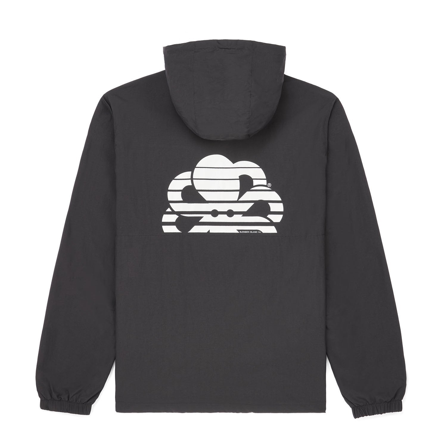 coupe vent noir avec poulpe blanc jonsen dans le dos