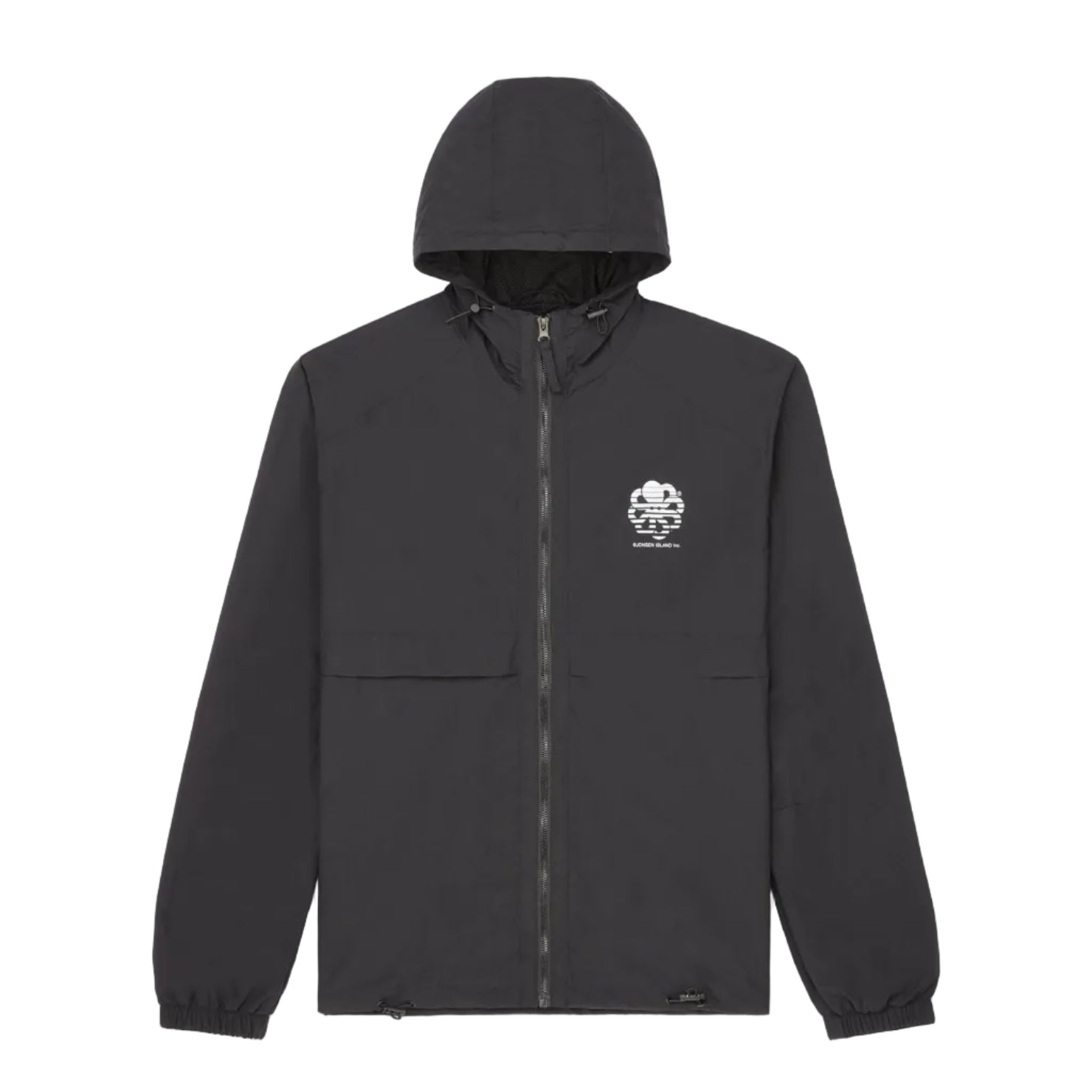 k way noir jonsen island avec poulpe blanc sur le coeur