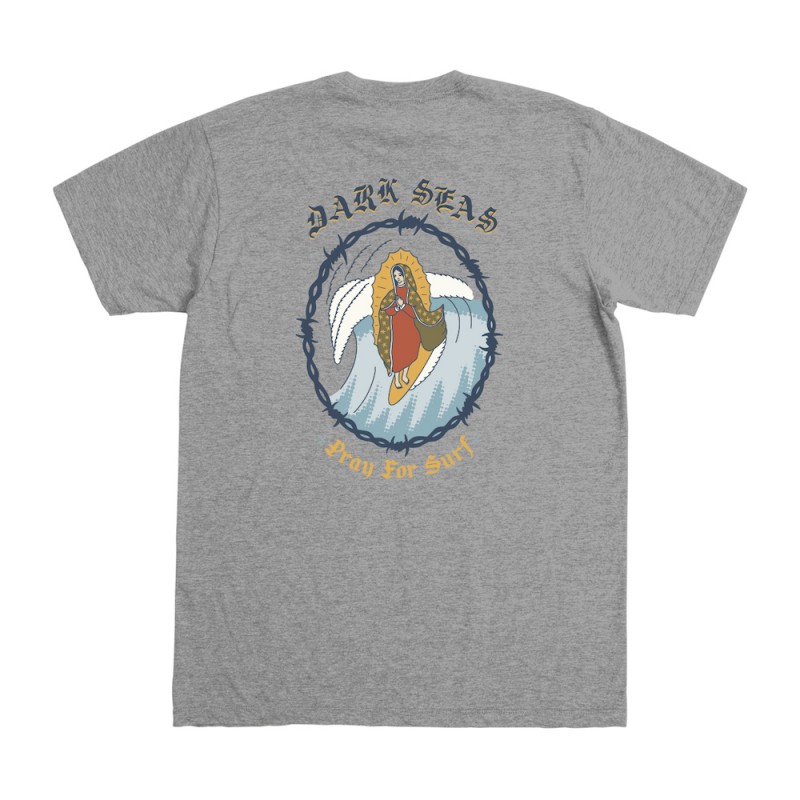 DARK SEAS TEE SHIRT PRAY FOR SURF heather grey