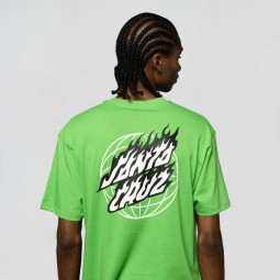 SANTA CRUZ TEE SHIRT GLOBAL FLAME Sport green