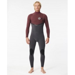 RIP CURL FLASHBOMB ZIP FREE 4/3mm Maroon