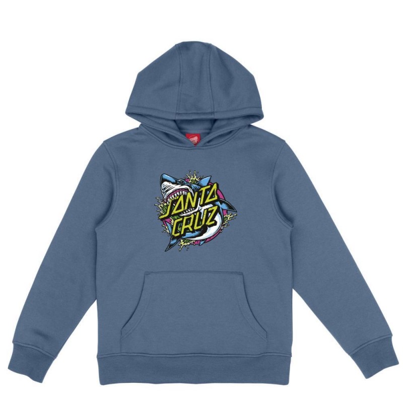 SANTA CRUZ SWEAT ENFANT SHARK DOT FRONT HOOD dusty blue santa cruz skate santa cruz enfant santa cruz marseille santa cruz vêtement sweat santa cruz enfant sweat bleu santa cruz sweat requin