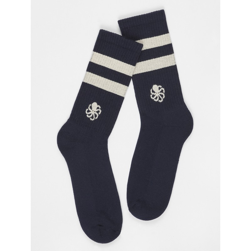 JONSEN ISLAND CHAUSSETTES SOCK TENNIS CLASSIC Navy marseille made in france logo poulpe jonsen island surfwear massilia surf shop jonsen marseille chaussettes de skate jonsen island femme jonsen island enfant chaussettes tennis sport lifestyle classique surfwear français bleu marine