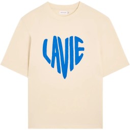 BASK IN THE SUN TEE SHIRT LA VIE cream