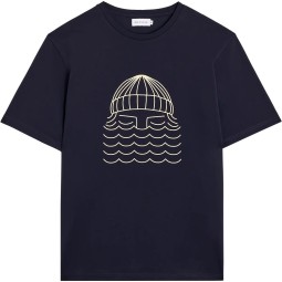 BASK IN THE SUN TEE SHIRT TO THE SEA navy