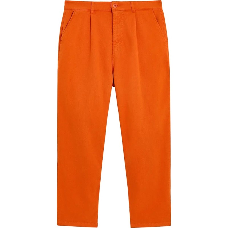 BASK IN THE SUN PANTALON MAGURO fire BASK IN THE SUN MARSEILLE pantalon bask in the sun pantalon respirant pantalon coton biologique pantalon écoresponsable pantalon made in Europe pantalon casual homme pantalon écologique pantalon Maguro Fire pantalon coupe droite pantalon orange tendance