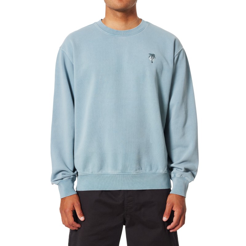 KATIN SWEAT CRAWFORD EMB CREW sky pigment dye