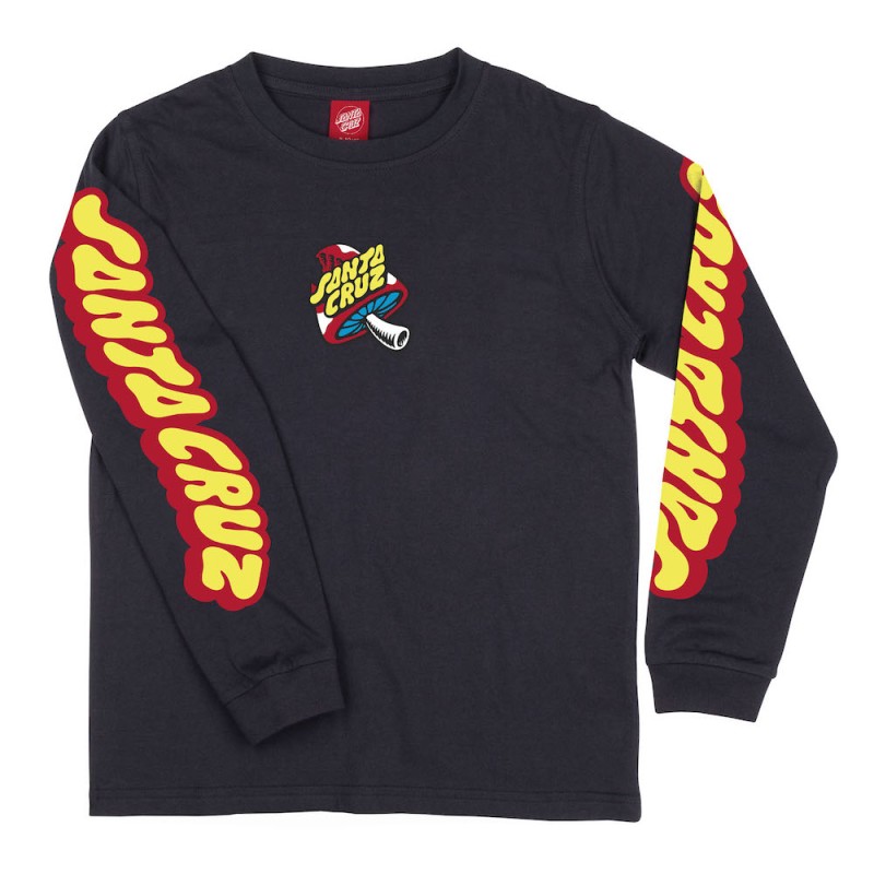 SANTA CRUZ L/S TEE SHIRT JUNIOR TOADSTOOL DOT Black